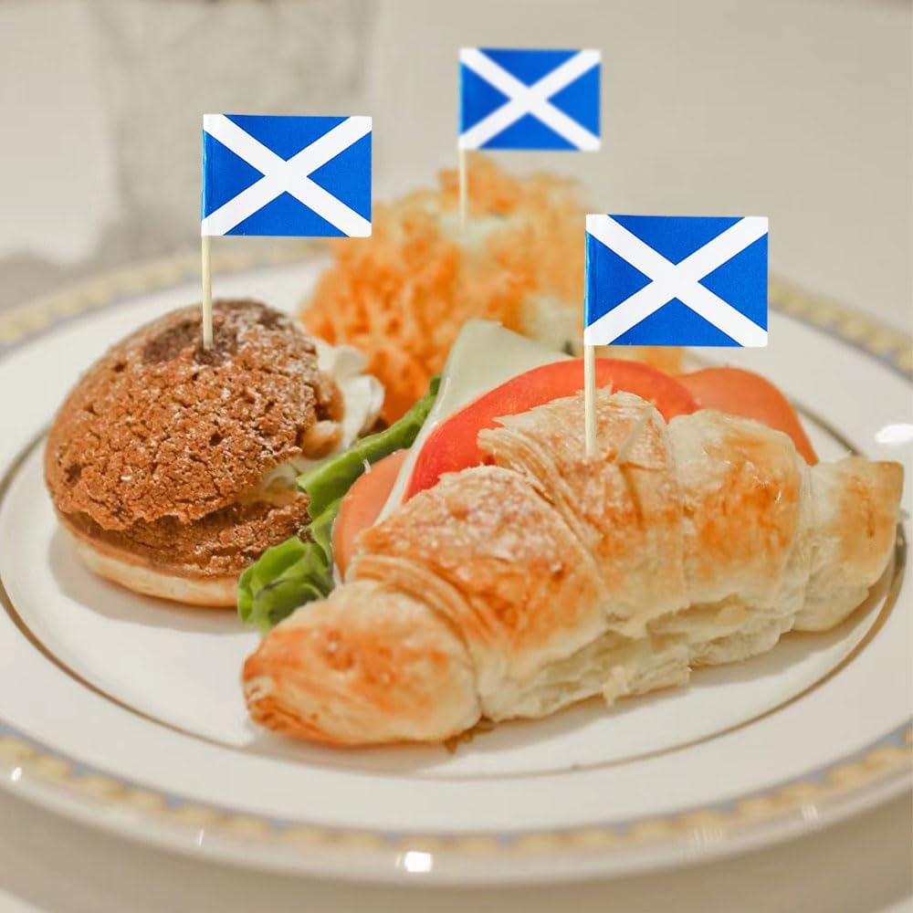 Scotland Flag Scottish Flag, Small Mini Scotland Toothpick Flags for Food, Cupcakes, Cocktails