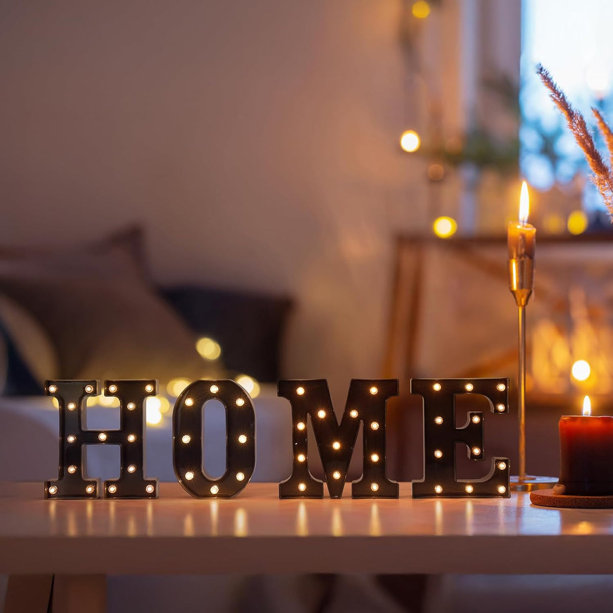 Foaky Black LED Letter Lights for Room Decor - Bedroom Wall Decor, Alphabet Lights for Home