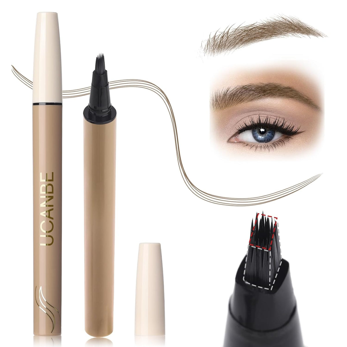 Microblading Brow-Fection Brow Eyebrow Pencil – Angled Brush Tip, Wild Natural Hair-Like Strokes