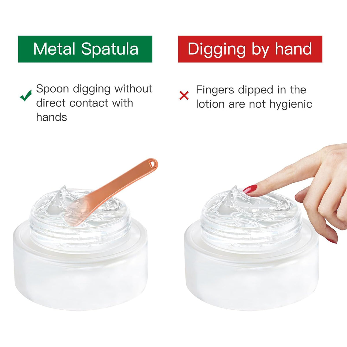 Tekson 6 Pieces Metal Cosmetic Skincare Spatula, Mini Mask facial Reusable Scoop, Makeup Beauty