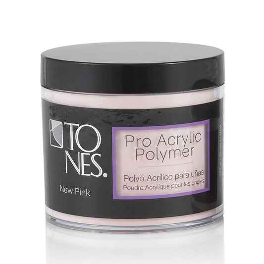 Tones Pro Acrylic Nail Powder, New Pink (Fresh Peach-Toned Pink), (8.5 Fl Oz) - Long-Lasting &