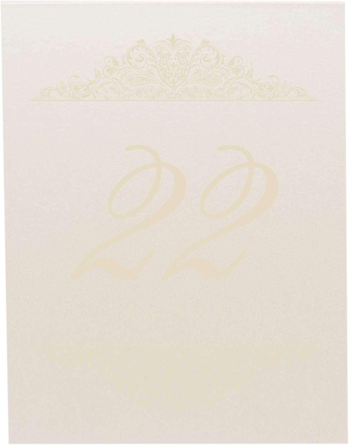 Paisley Wedding Table Numbers (Select Color/Quantity), Champagne, Ivory, 1-90, Double Sided, Tent