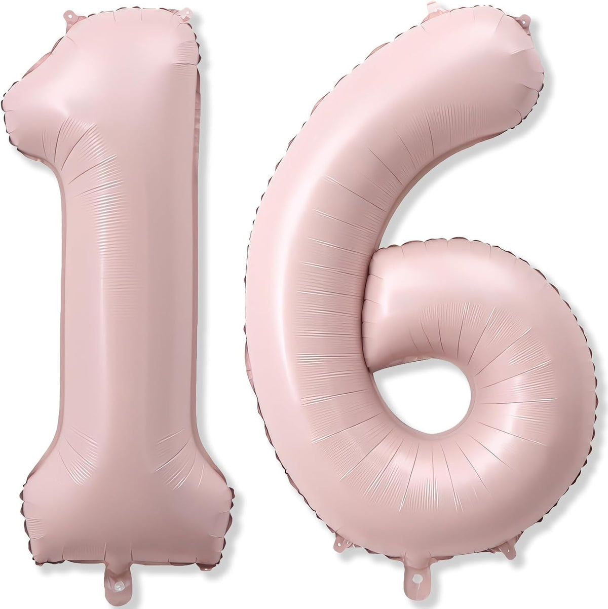 Light Pink Sweet 16th Birthday Balloon for Girls, 40 Inch Self Inflating Mylar Number 16 Balloons