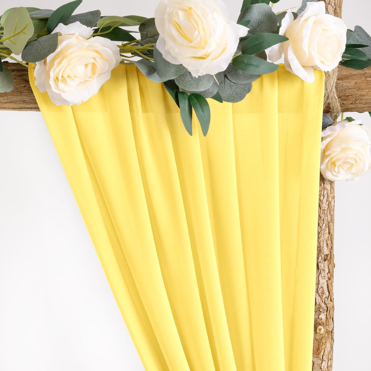 Socomi Wedding Arch Draping Fabric 1 Panel 29" x 19Ft Sheer Chiffon Curtain Drapes 6 Yards for