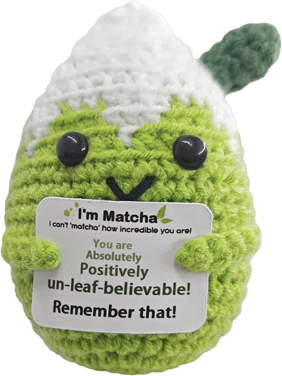Mini Matcha Crochet Gift,Cute Handmade Positive Crochet,Birthday Gifts for Women Men