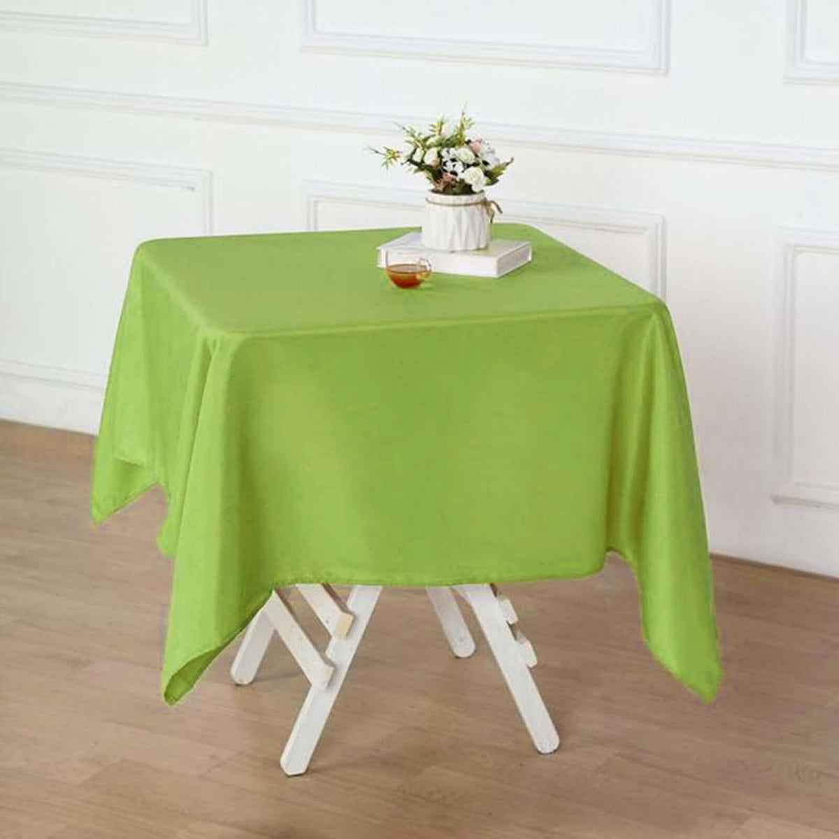 Efavormart 54x54 Lime Green Wholesale Linens Seamless Polyester Square Linen Tablecloth for Wedding