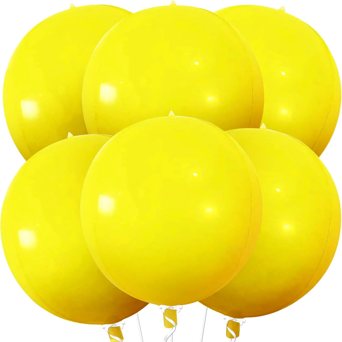 KatchOn Huge Mylar Balloons - 22 Inch, Pack of 6 | Large Yellow Foil Balloons for Sunflower
