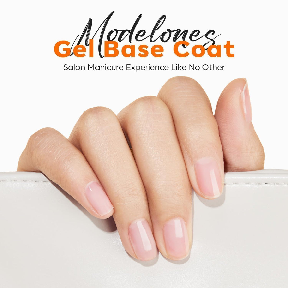 modelones Hema-Free Gel Base Coat, No Wipe Base Coat Gel Nail Polish Hypoallergenic Clear Color