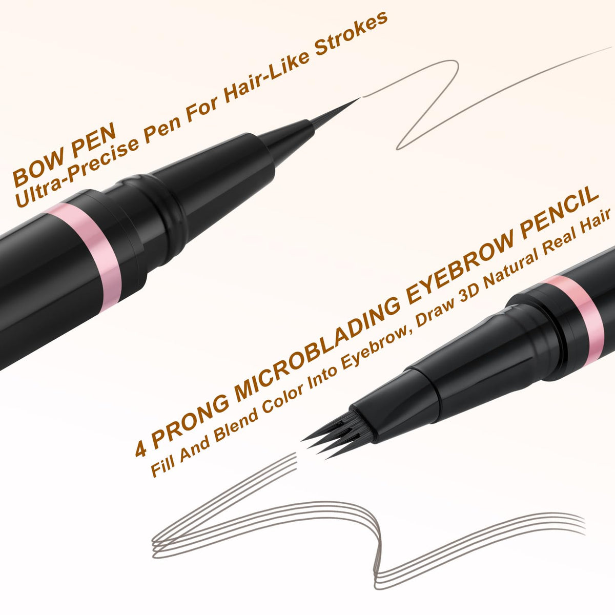 Eyebrow Pencil Makeup Kit, with Waterproof 2-IN-1 Microblading Eyebrow Pen, Eyebrow Pomade