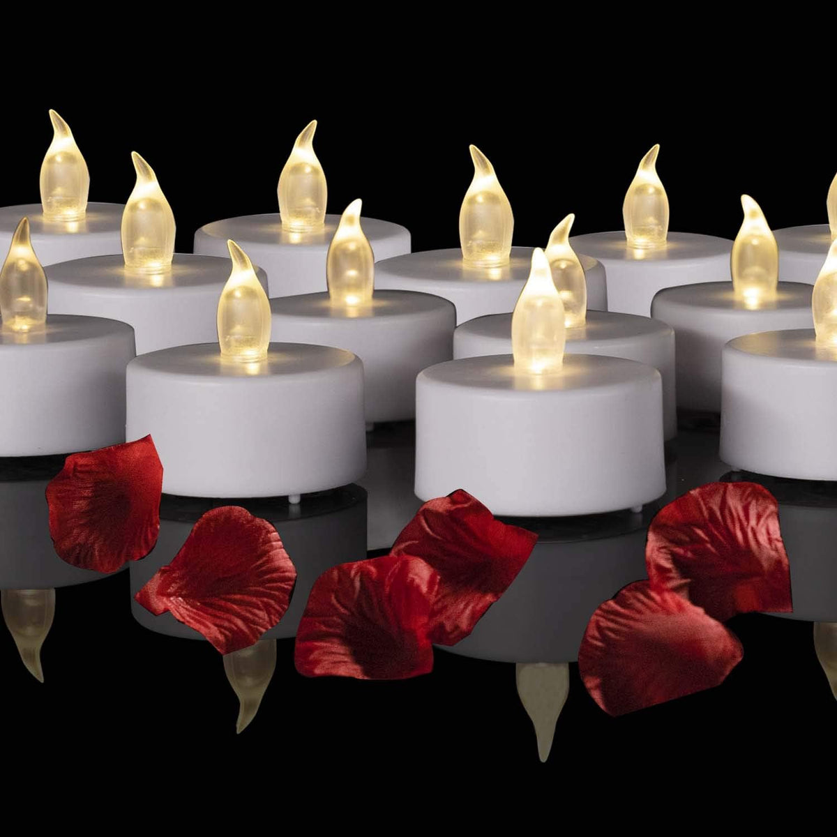 Battery Operated LED Tea Lights: 24PACK Flameless Votive Candles Lamp Realistic and Bright