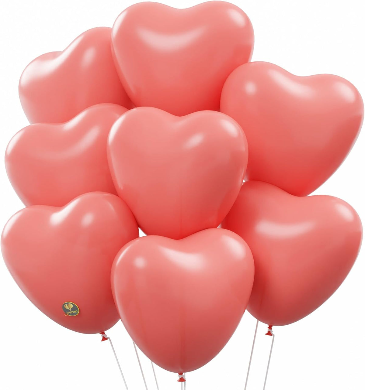 AFTERLOON® Biodegradable Balloons 24 pcs Living Coral 10 Inch Heart Shaped, Thickened Extra Strong