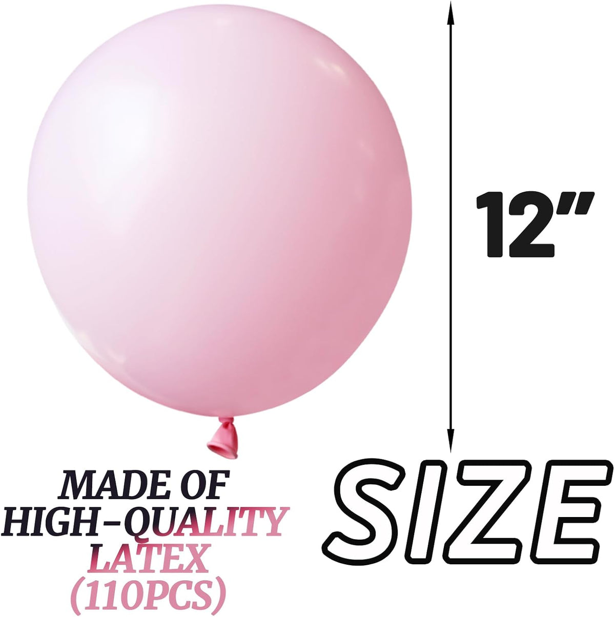 110pcs Light Pink Balloon 12 inch, Light Pink Latex Balloons for Birthday Party Baby Shower