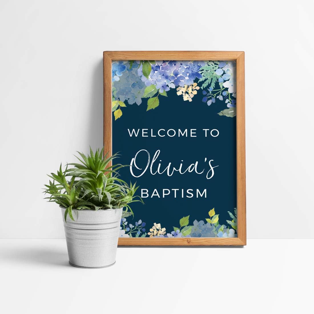 Andaz Press Personalized Extra Large Wedding Easel Board Party Sign, 12x18-inch, Baby Blue