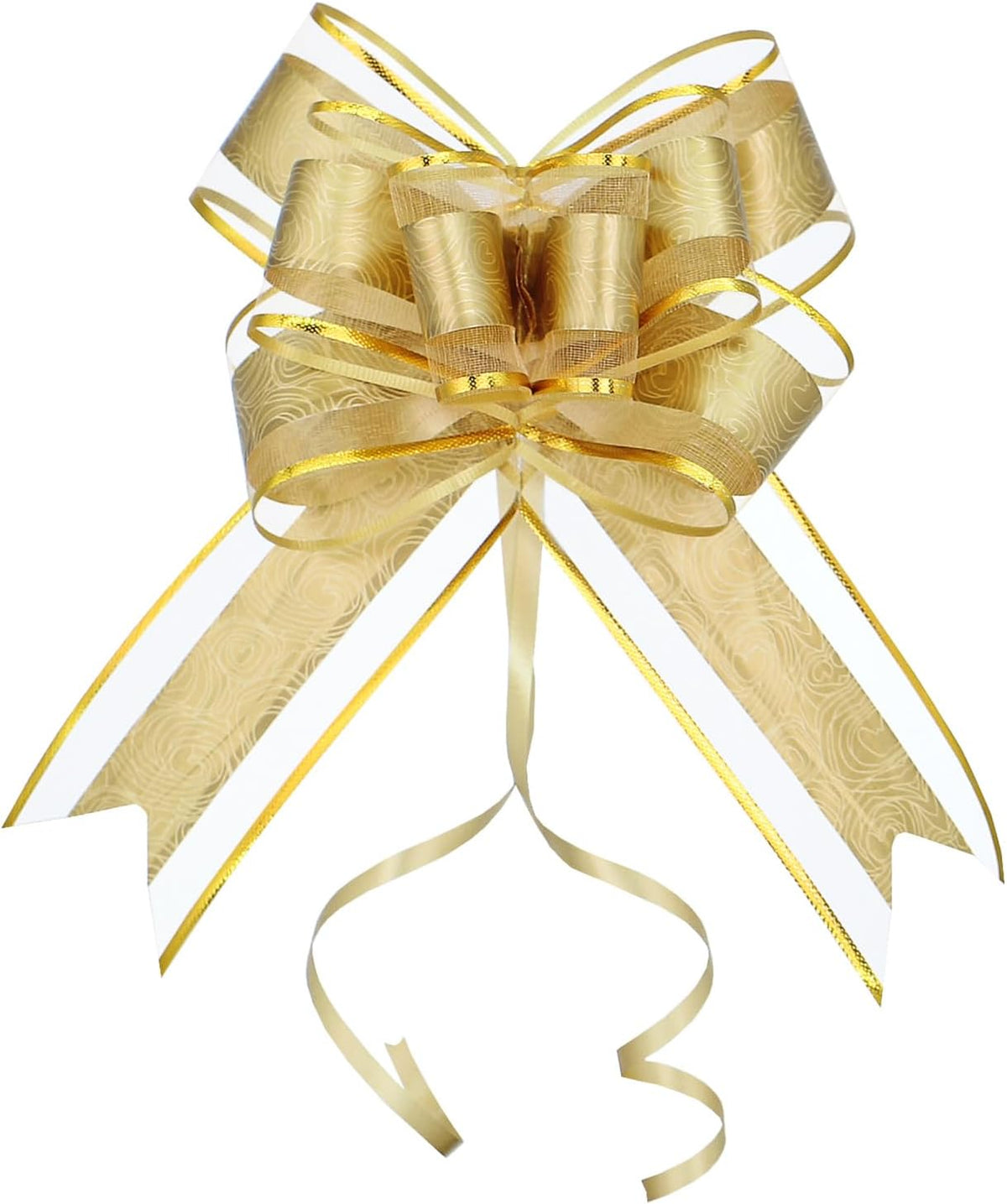 WEWILUCK Bows for Gift Wrapping, 15PCS Gold Bows for Gifts, Presents, Gift Baskets, Large Bow for