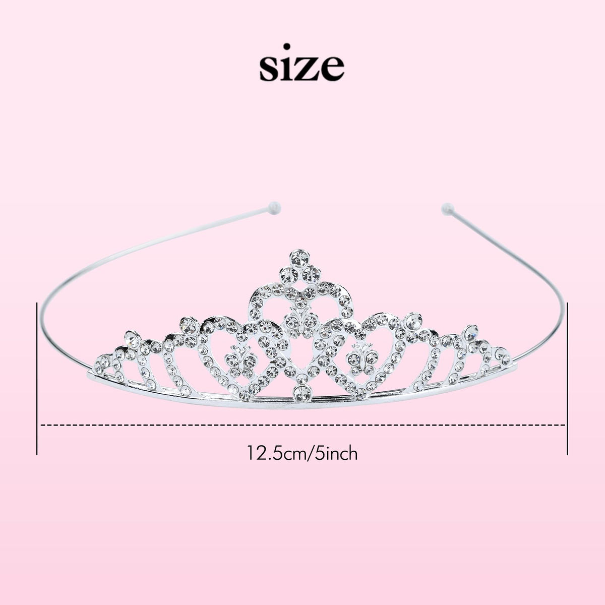 Lawie 8 Pack Birthday Tiaras, Rhinestone Crystal Princess Crowns, Silver Headbands for Women, Party