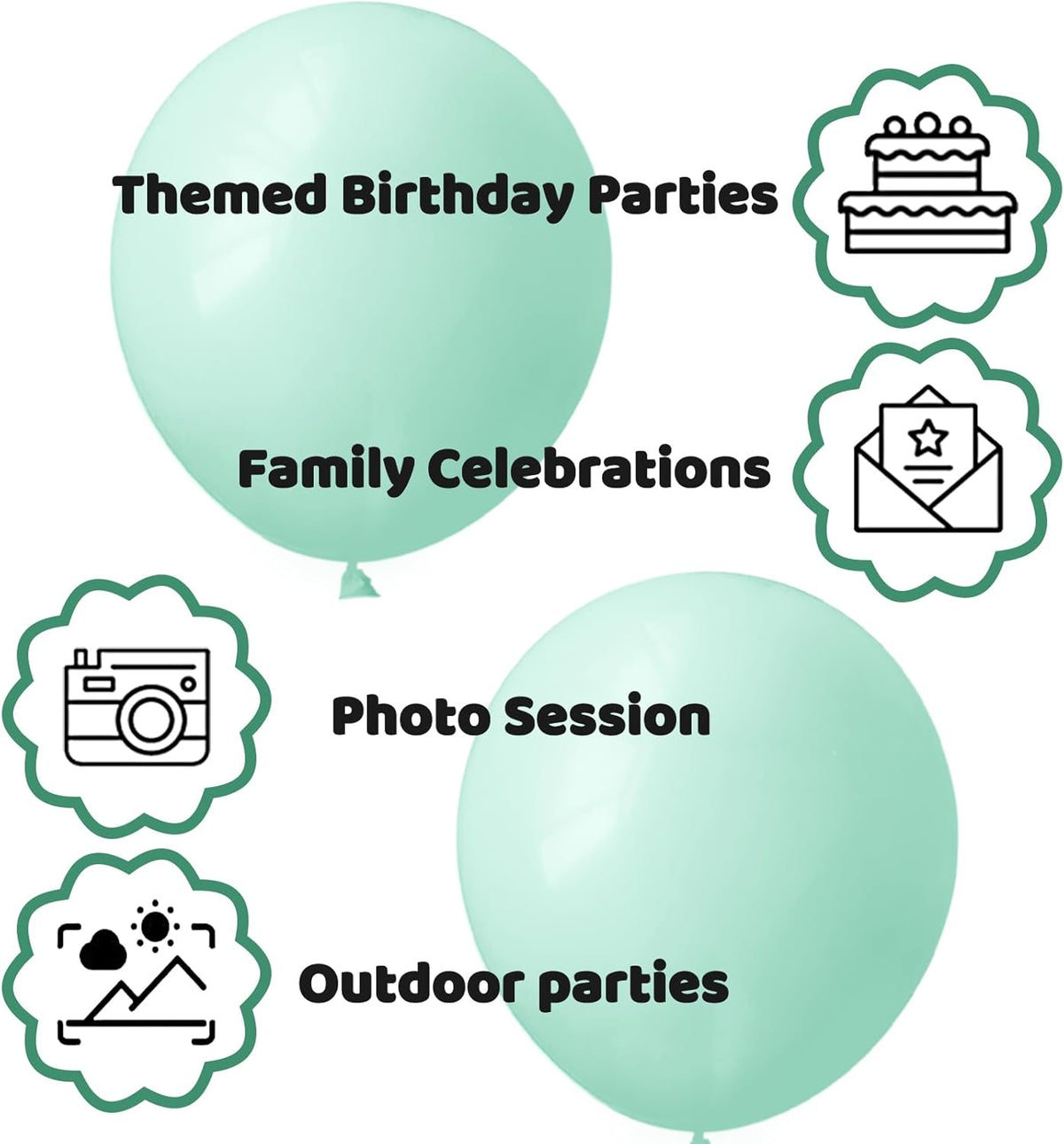 110pcs Pastel Green Balloon 12 Inch, Pastel Green Latex Balloons for Birthday Party Baby Shower