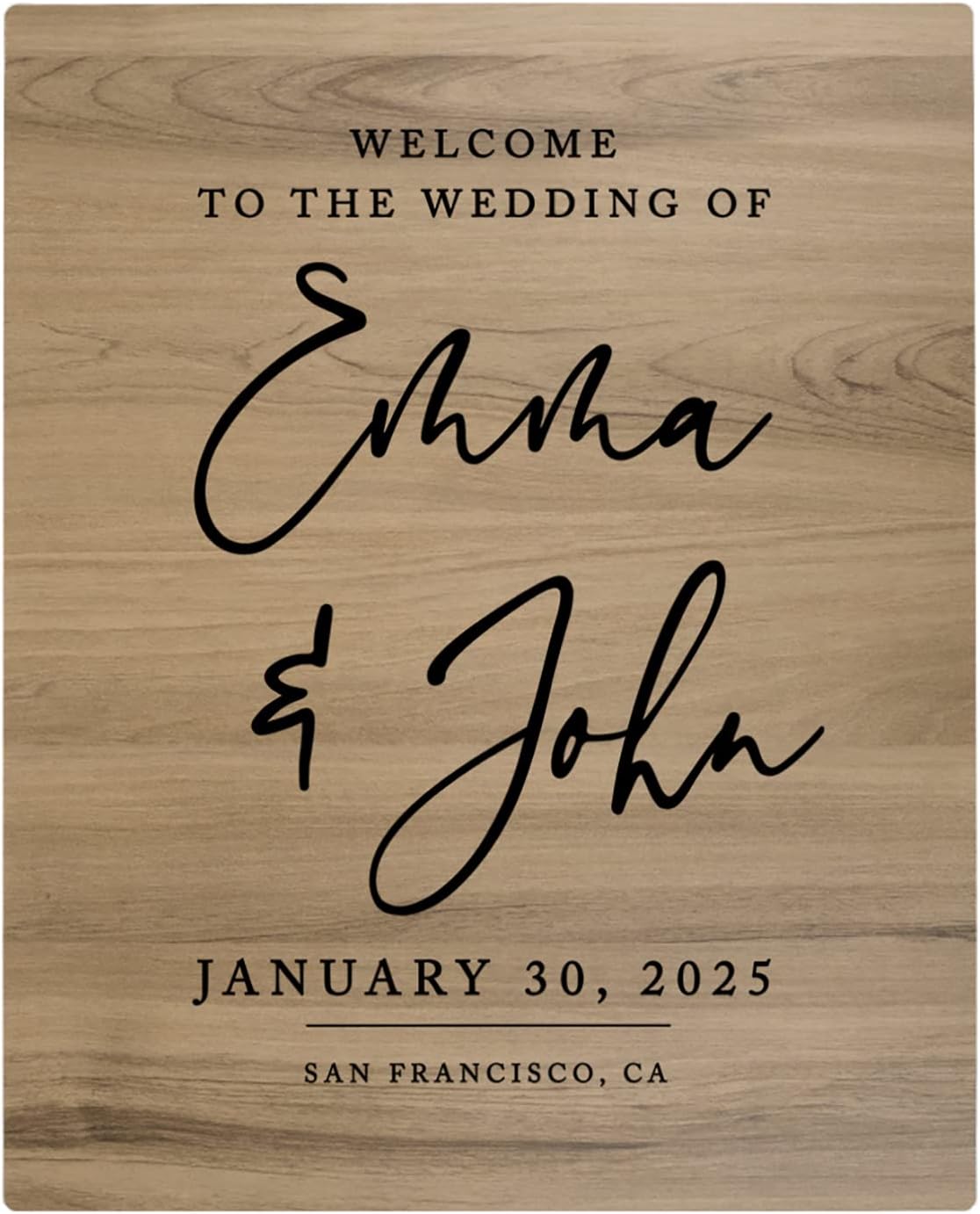 Andaz Press Large Wooden Welcome Sign for Wedding Rustic Welcome Sign 16" x 20" Custom Names Date &