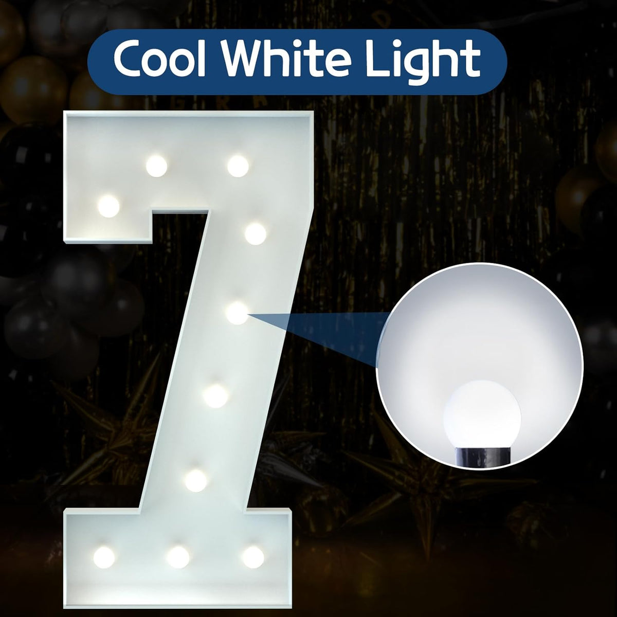 Marquee Numbers 4 Feet Tall Big Light Up Numbers 7th 17th 70th Happy Birthday Decorations Girl Boy