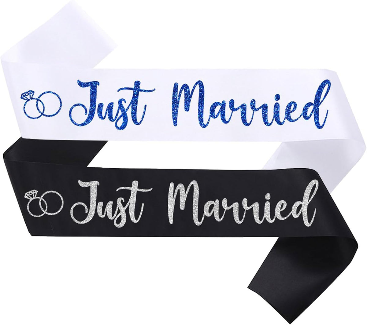 2 Pcs Bride to Be Sash and Groom to Be Sash Just Married Bachelorette Party Sashes for Wedding