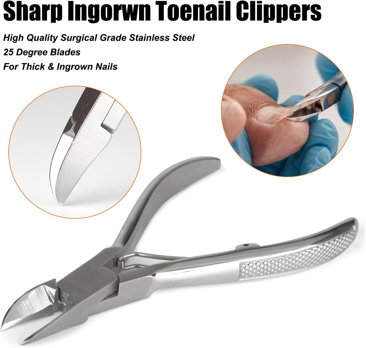 Podiatrist Toenail Clippers, Super Sharp and Wear-resistant Toe Nail Cutters for Thick and Ingrown