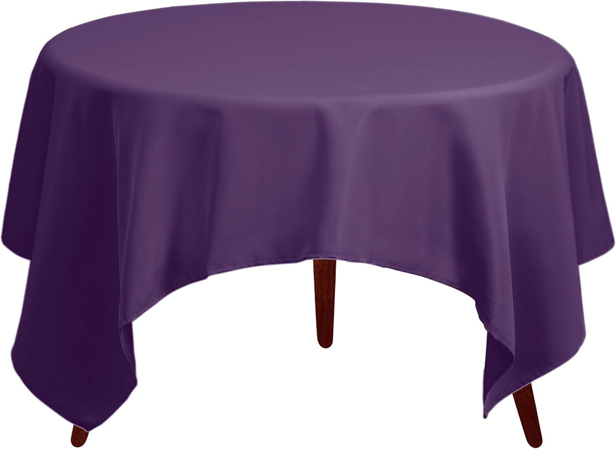 Gee Di Moda Square Tablecloth - 85 x 85 Inch Purple Table Cloth for Large Square or Round Tables