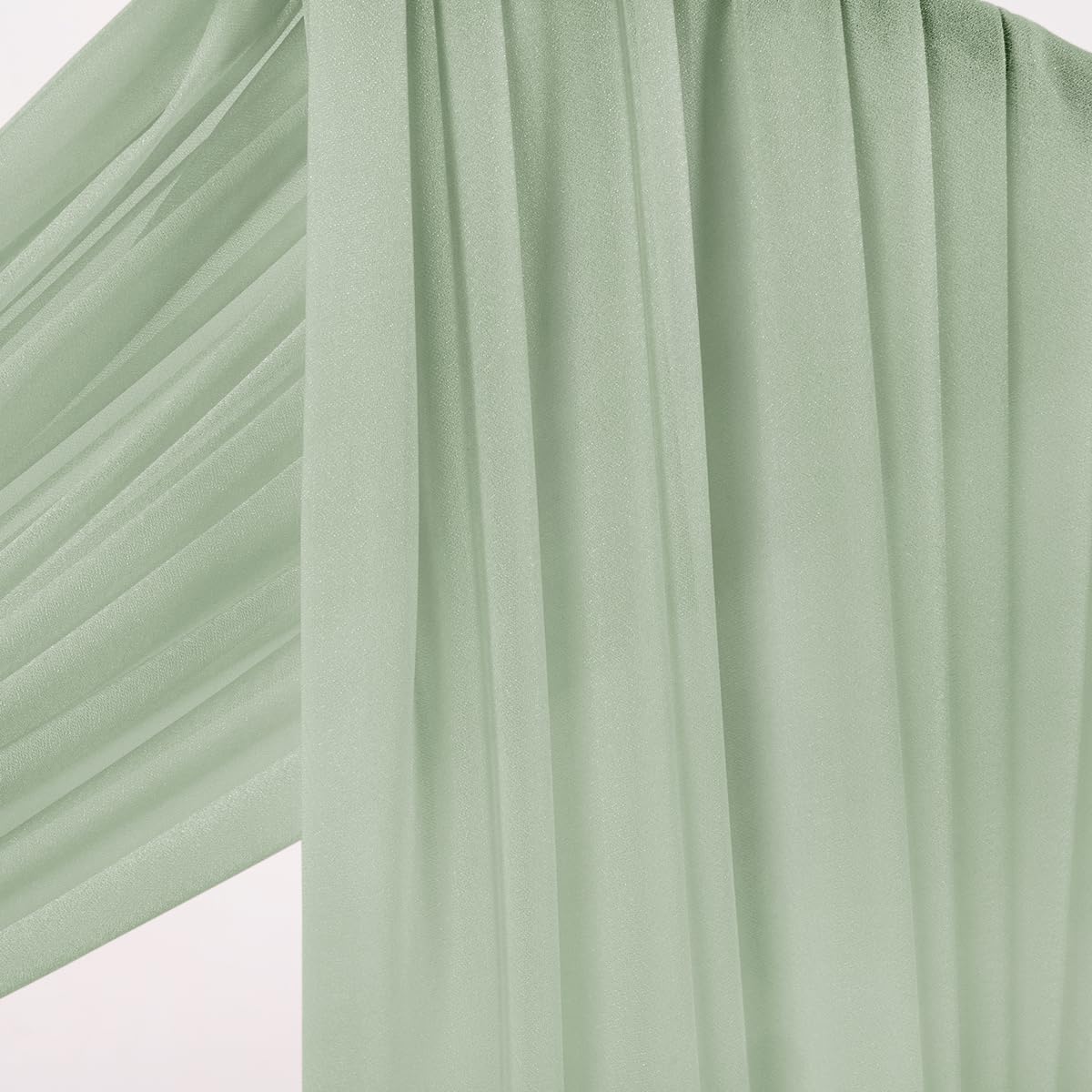 Socomi Sage Green Sheer Wedding Arch Draping Fabric 29" x 20Ft 4 Panels Outdoor Curtain Drapes