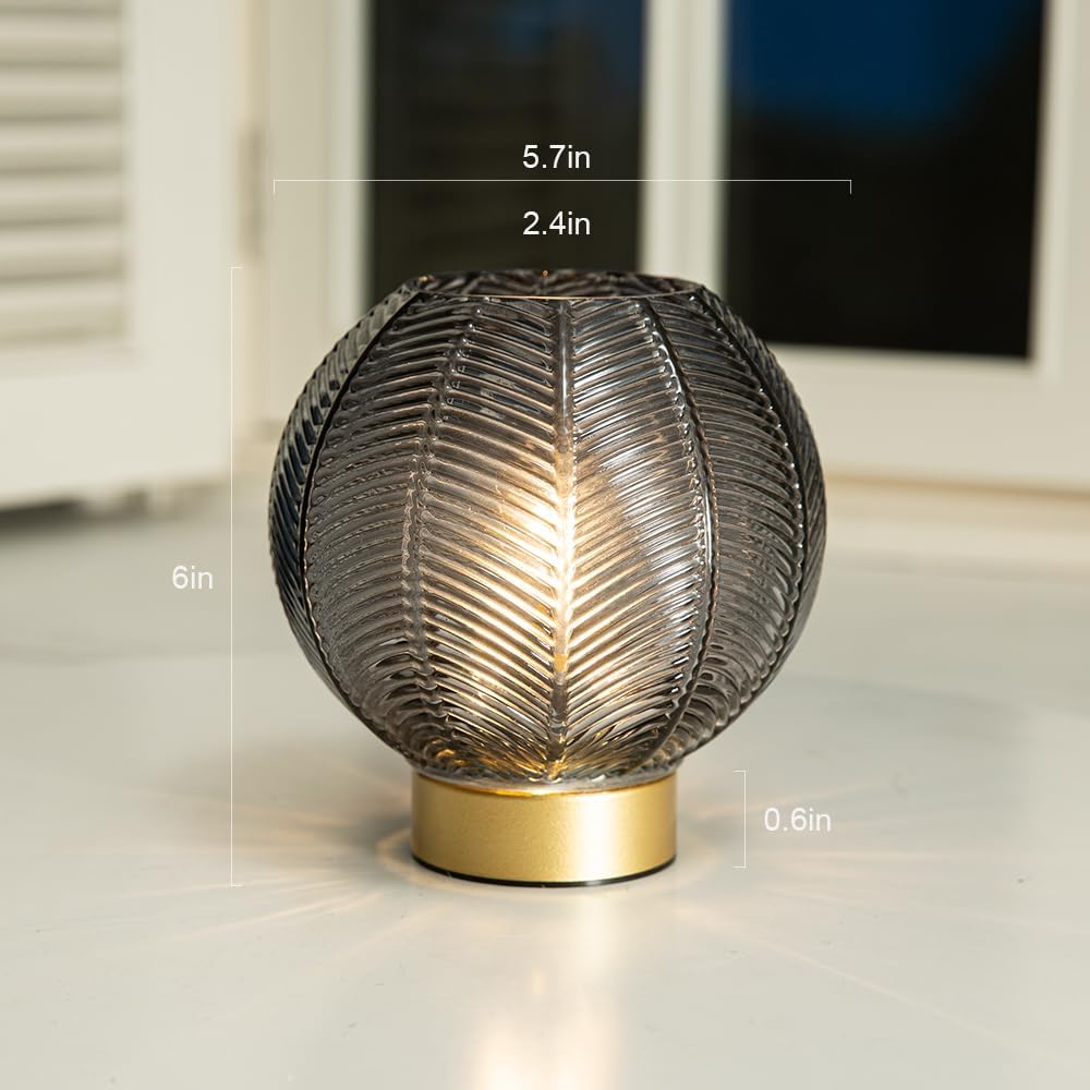 Battery Operated Lamp with Timer, Table Lamp Battery Powered, Small Cordless Bedside Lamp for