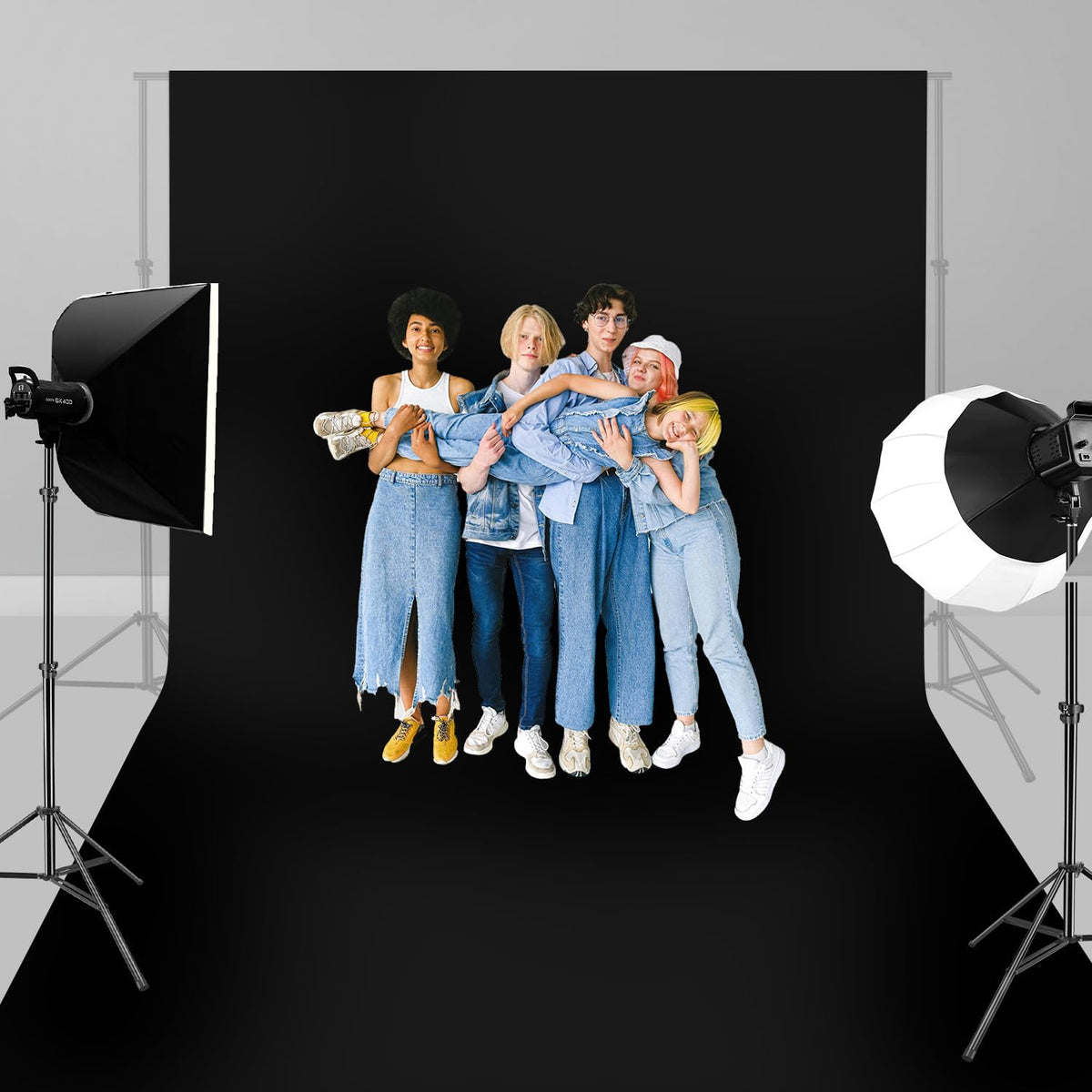 HEMMOTOP Black Backdrop Background,10x20 ft Black Screen for Photoshoot, Photo Backdrop Cloth for
