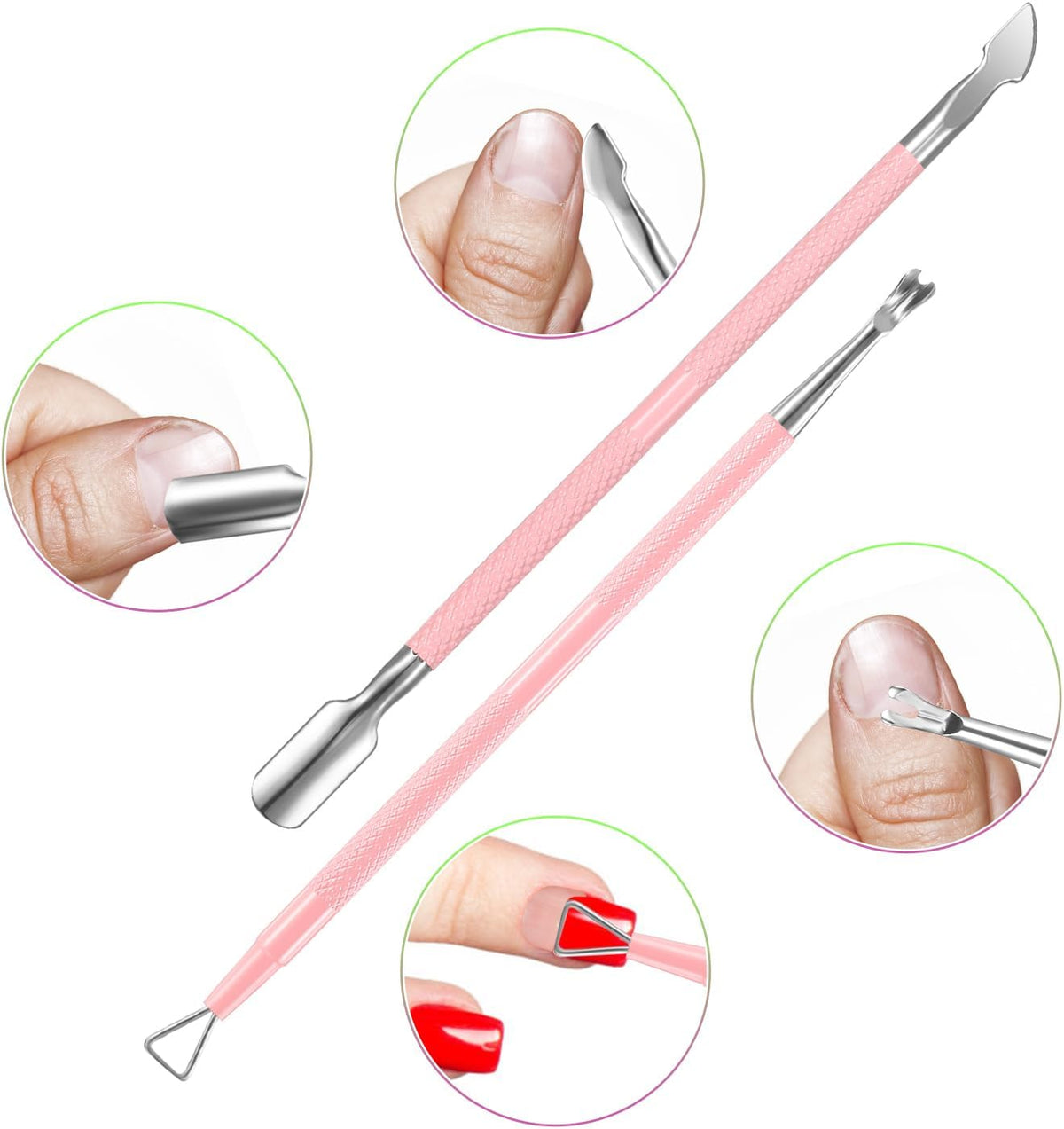 Cuticle Trimmer with Cuticle Pusher, XUNXMAS Cuticle Remover Cutter Nipper Scissor and Triangle