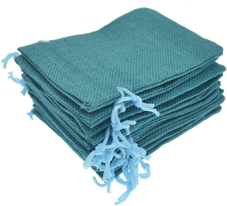 20pcs Burlap Bags with Drawstring, 5x7 Inch Jute Sacks Jewelry Candy Pouch Christmas Wedding Party