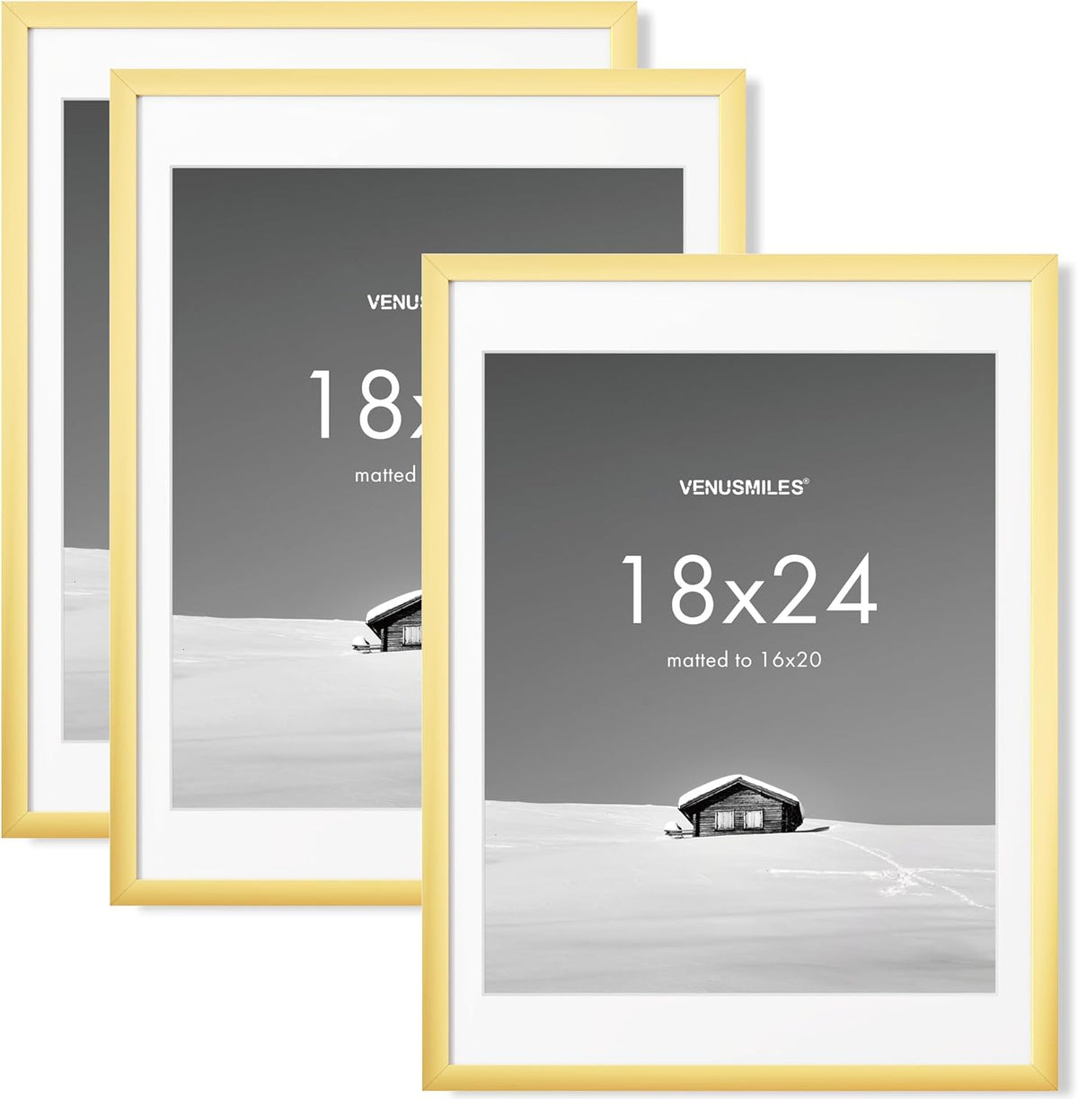 18x24 inch Picture Frame, 18x24 Photo Frames with 16x20 Removable Mat - High Definition Plexiglass