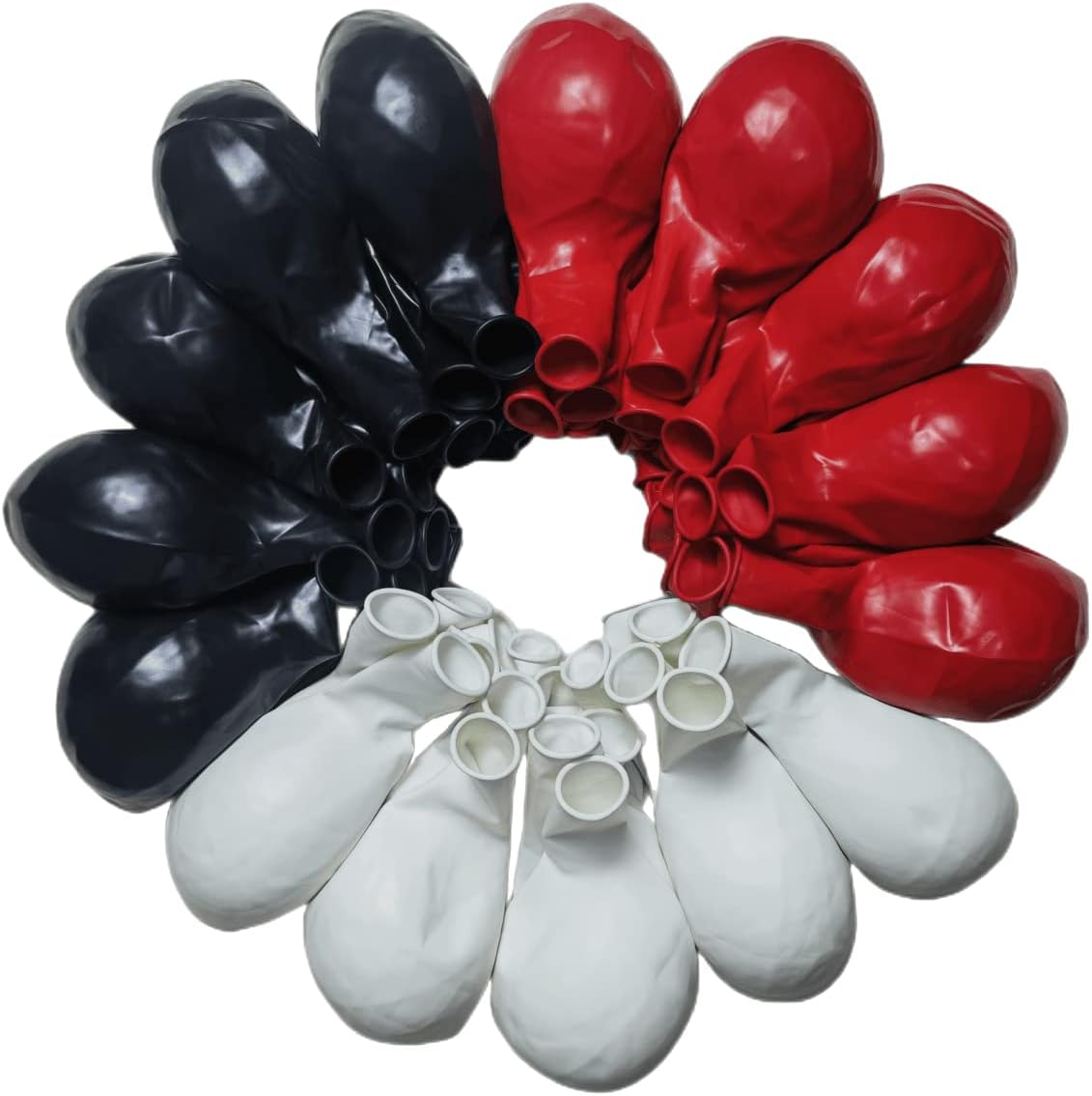90 Pack 18 inch Red Black White Balloons 30 of each of the 3 colors Red White Black Latex Party big