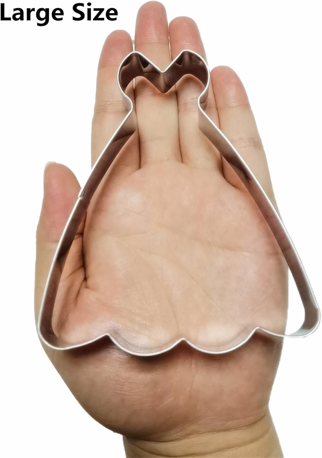 Large Size Dress Shaped Cookie Cutter, Stainless Steel Strapless Princess Dress Wedding Dress