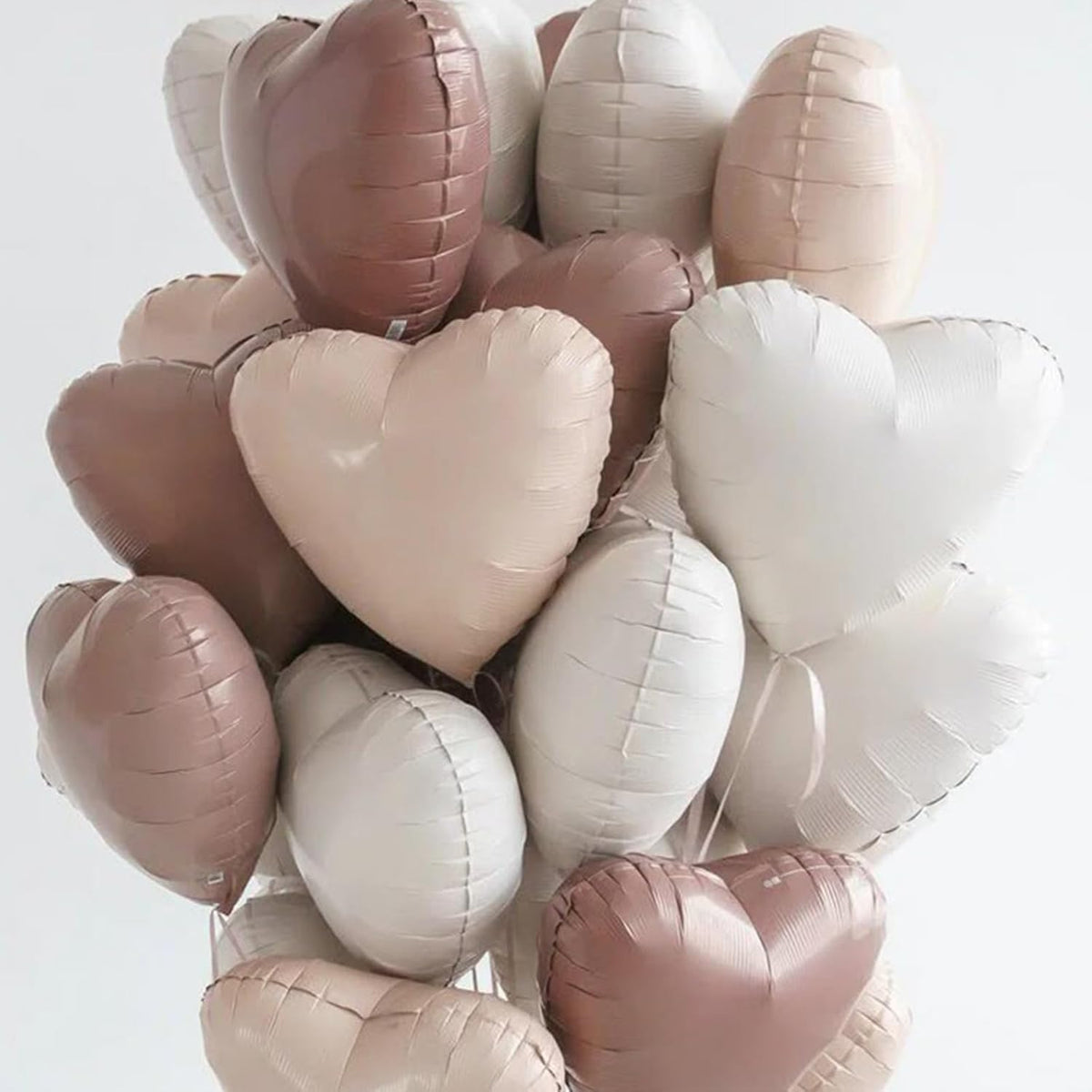 Brown Cream Heart Balloons, 18 Inch Apricot Beige Heart Shape Balloon, 12PCS White Coffee Helium