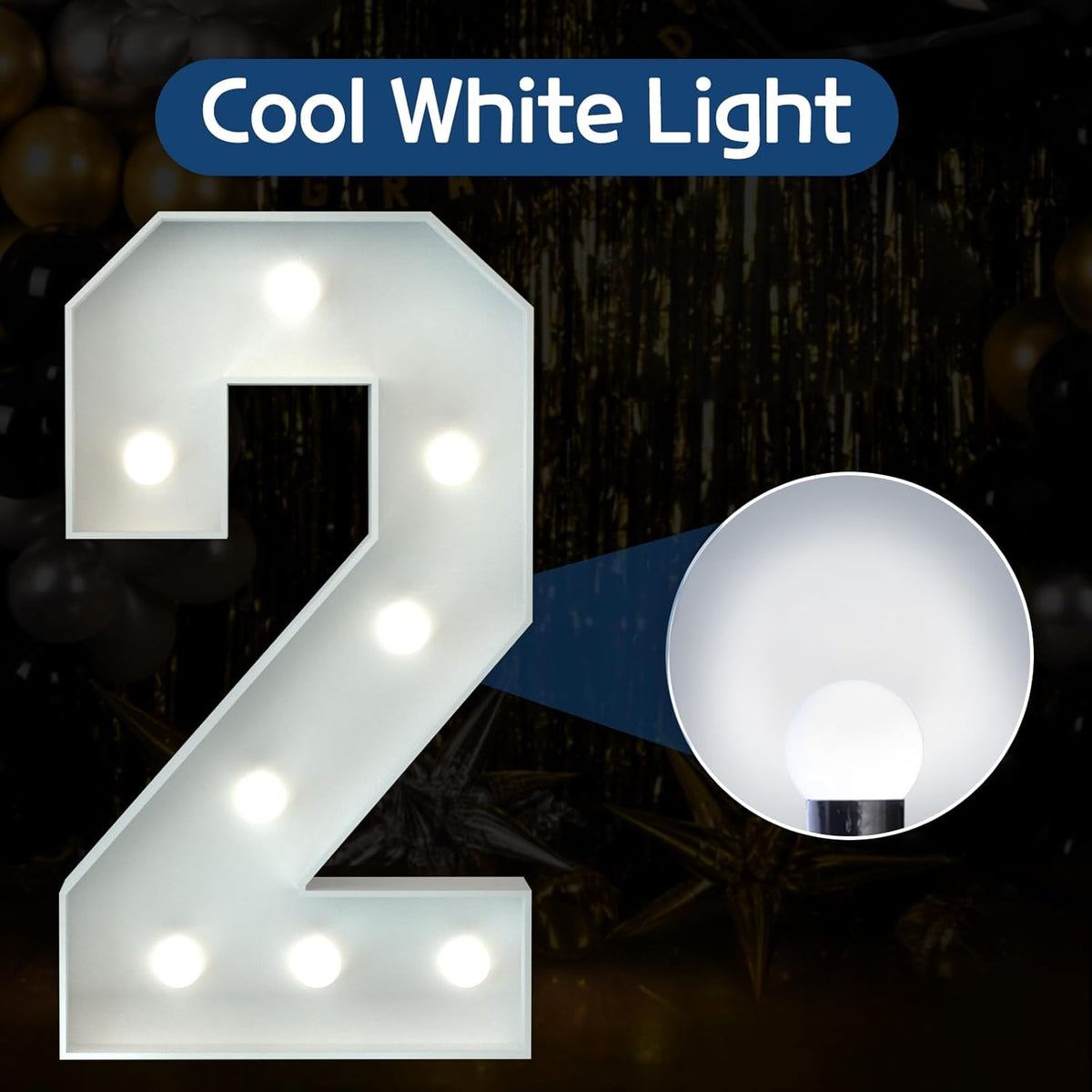 Marquee Numbers 3 Feet Tall Big Light Up Numbers 2nd 21st 25th Birthday Decorations Girl Boy
