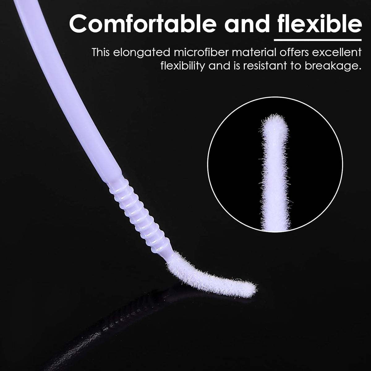 200 Pcs Disposable Micro Applicator Brush, Microswabs for Eyelash Extensions, Long tip Microbrush