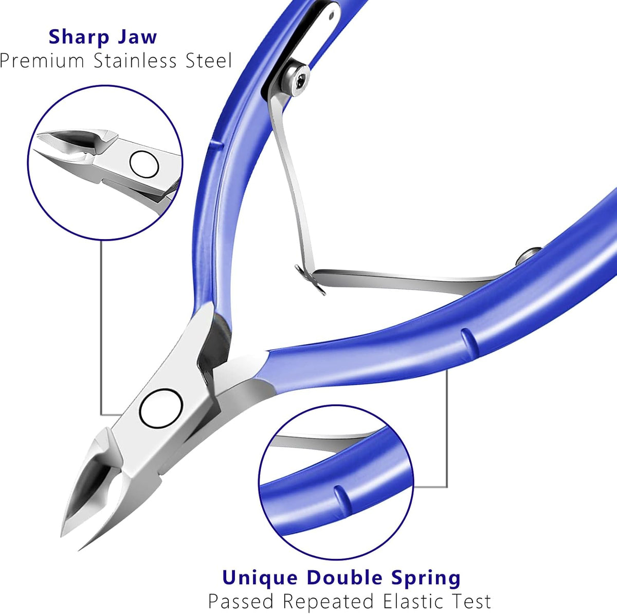Cuticle Trimmer Cuticle Remover with Cuticle Pusher, XUNXMAS Professional Stainless Steel Durable