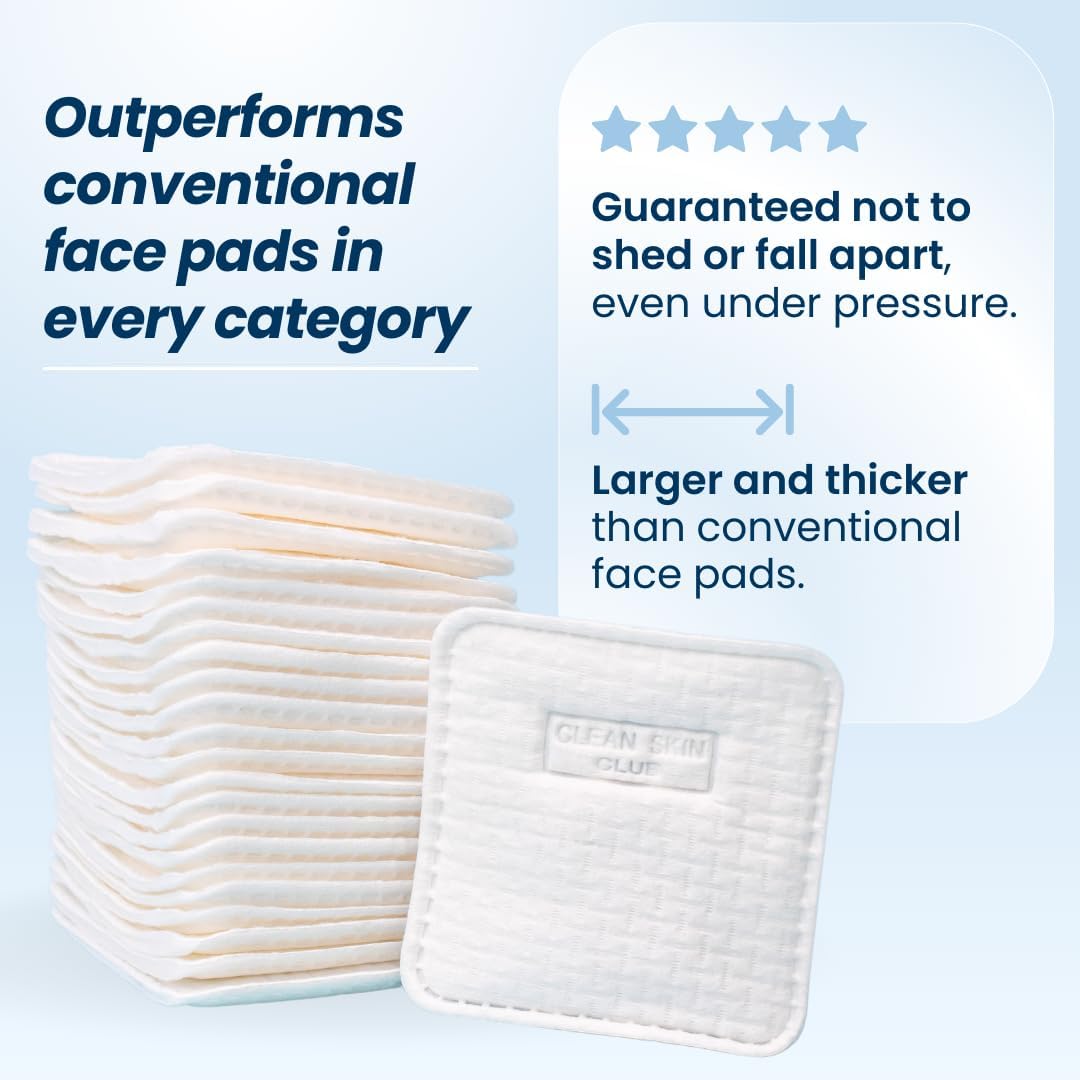 Clean Skin Club Clean² Pads 2.0 [New & Improved Edges] Guaranteed Not to Shed & Tear Face Pads