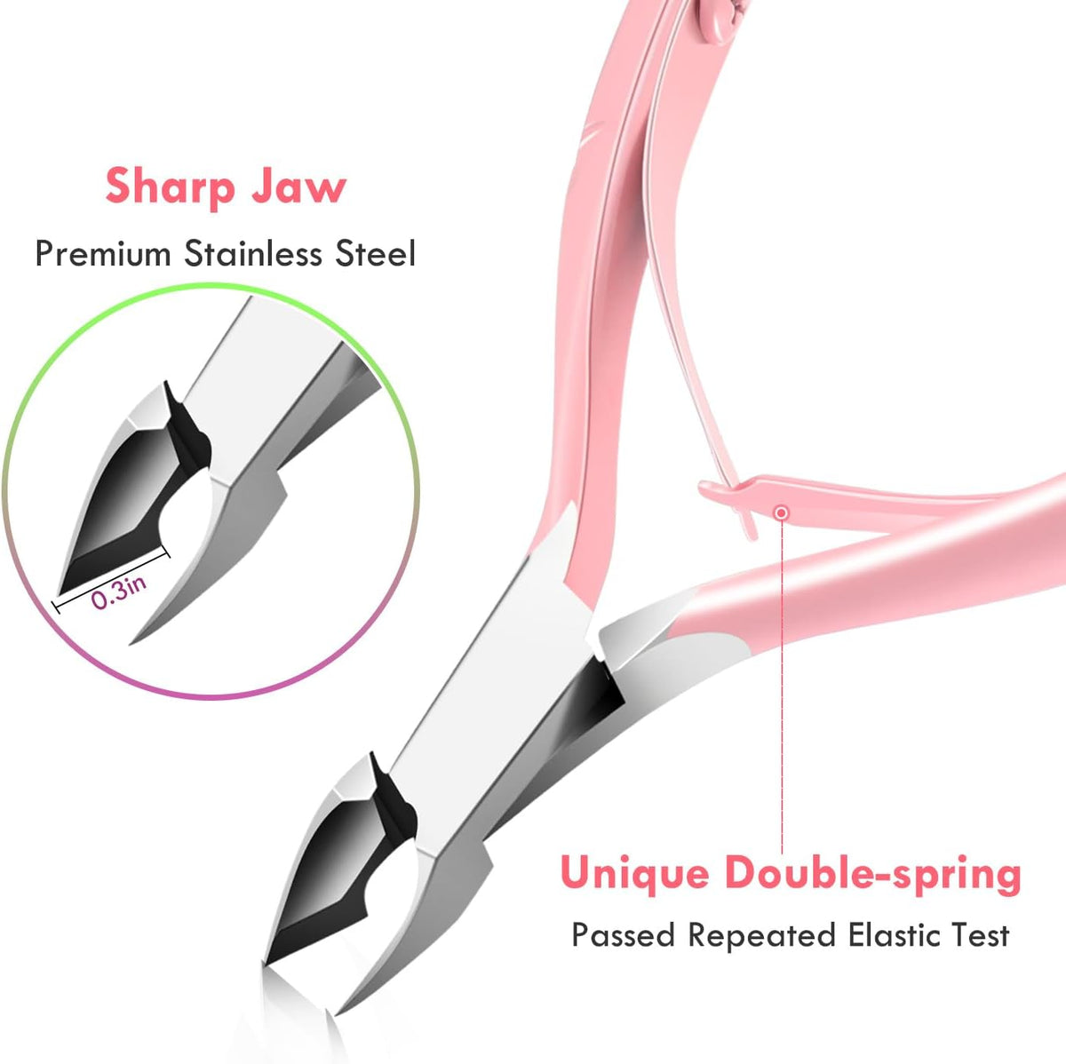 Cuticle Trimmer with Cuticle Pusher, XUNXMAS Cuticle Remover Cutter Nipper Scissor and Triangle