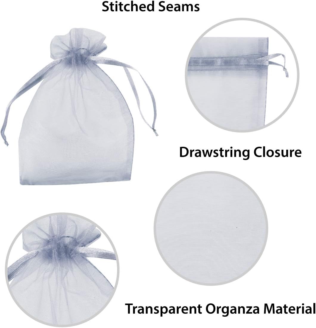 Super Z Outlet 100 Pack 4x6 Inch Mini Sheer Drawstring Organza Transparent Bags Jewelry Sack