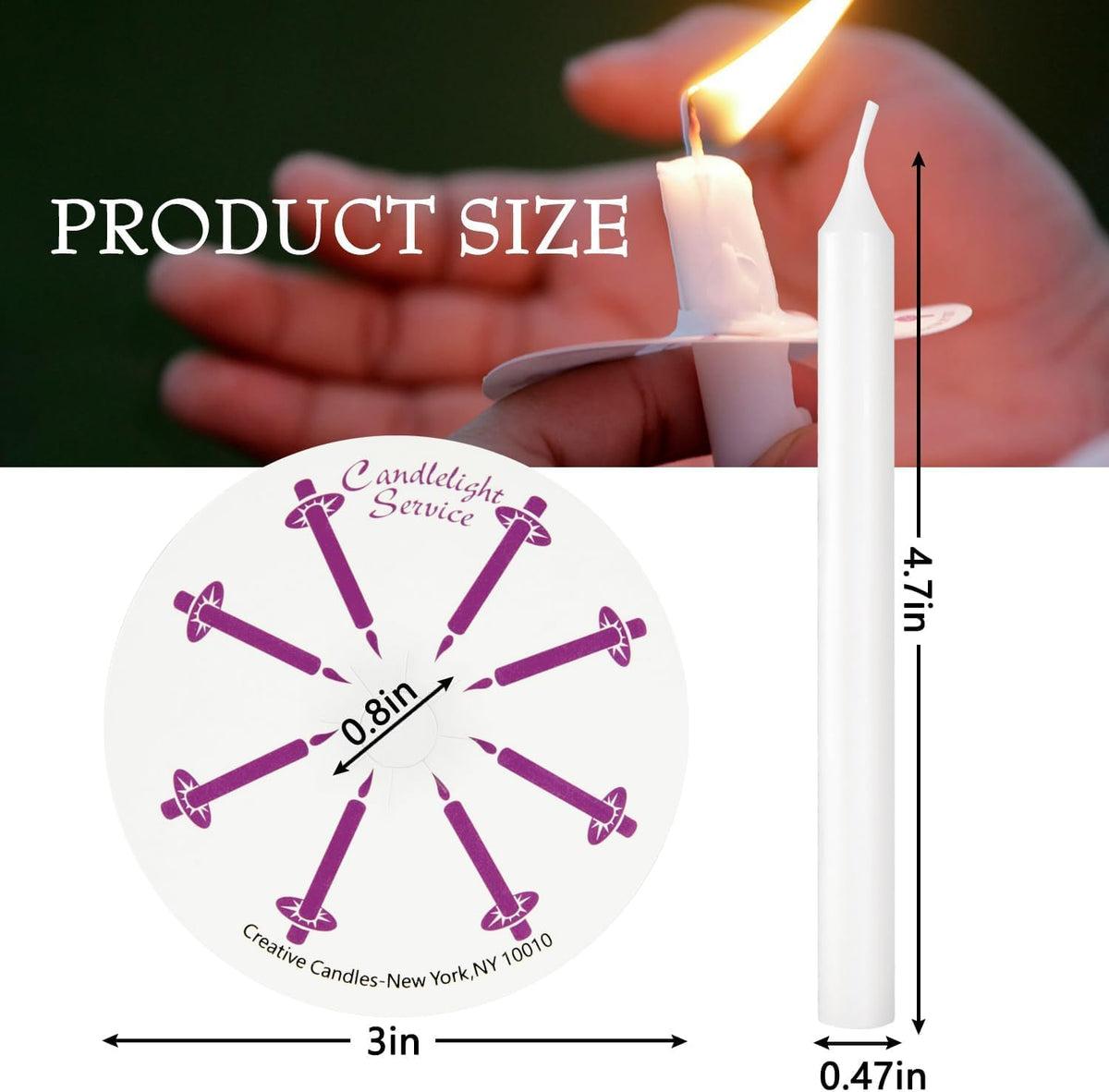 200 pcs Church Candles with Drip Protectors for Devotional Candlelight Vigil Service, Unscented