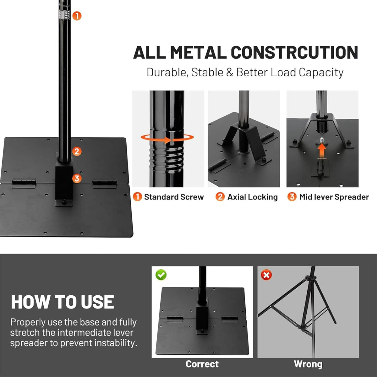 Heavy Duty Pipe and Drape Frame Kit 10x10ft Adjustable Height/Width Photography Background Support