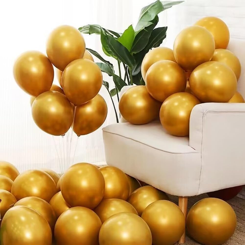 400 Pack Gold Balloons 5 Inch Metallic Chrome Gold Latex Small Balloon for Birthday Wedding Bridal