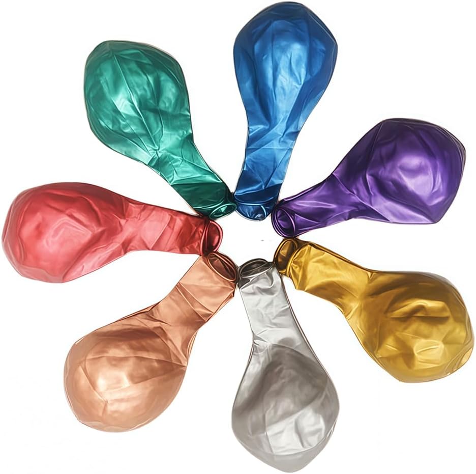 35 Pack Metallic Balloons 18 Inch Chrome Shiny Assorted Colors Latex Rainbow 7 Kinds Color Large