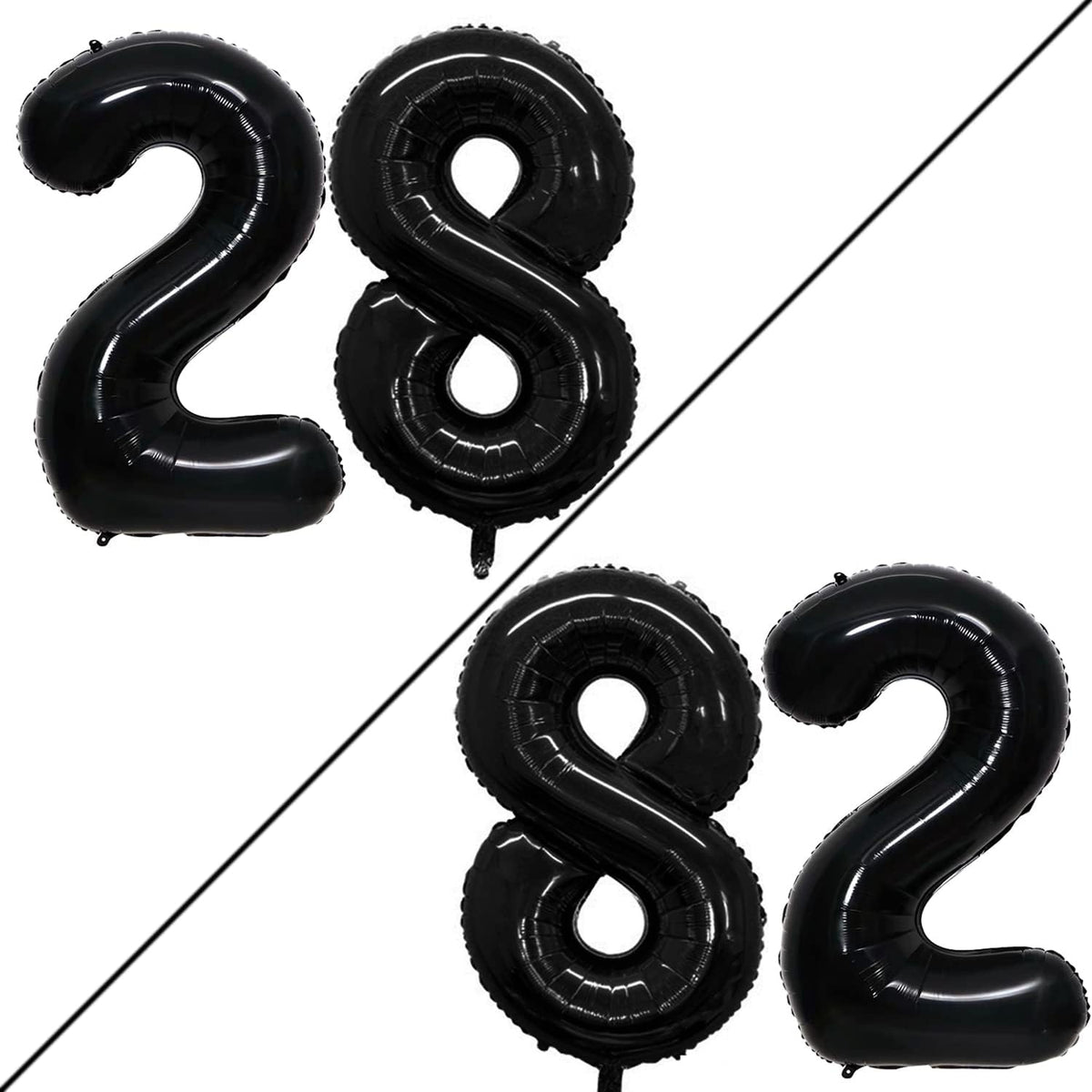GOER Number 28 Balloons for 28th Birthday Party Decorations,42 Inch Jumbo Foil Helium 82 Balloons