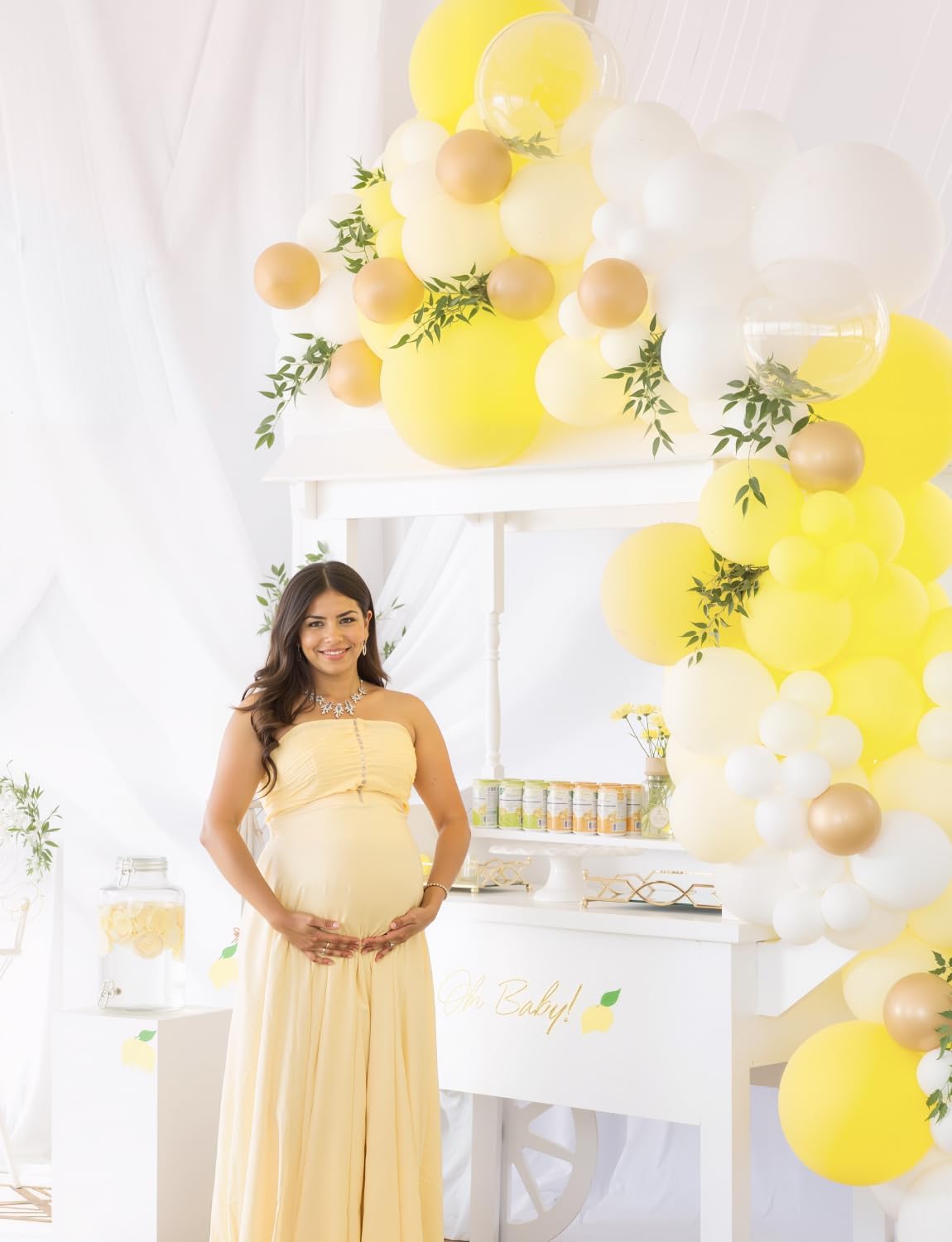 Yellow and White Balloons - 12inch Pastel Yellow Balloons Glitter Gold Confetti Balloon White Party