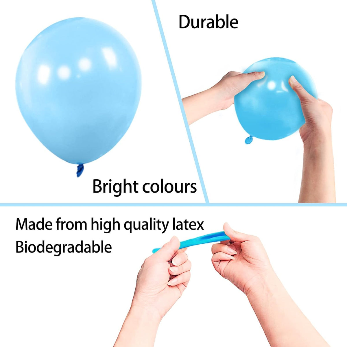 KAWKALSH 200pcs Light Blue Balloons 5 Inch, Small Mini Latex Balloons for Party Birthday Baby