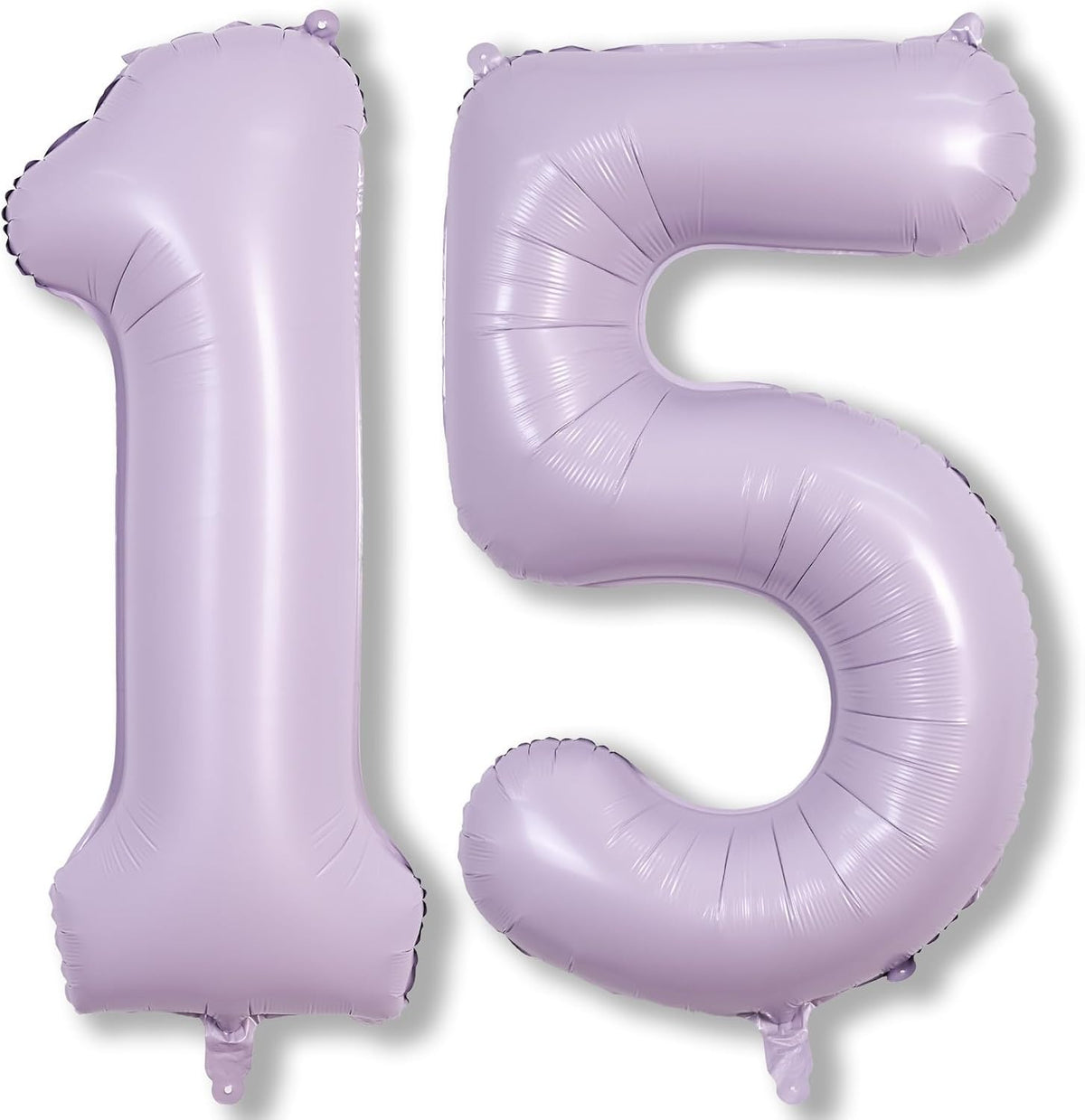 Light Purple 15th Birthday Balloons, 40 Inch Dusty Pastel Purple Mylar Foil Number 15 Balloons for