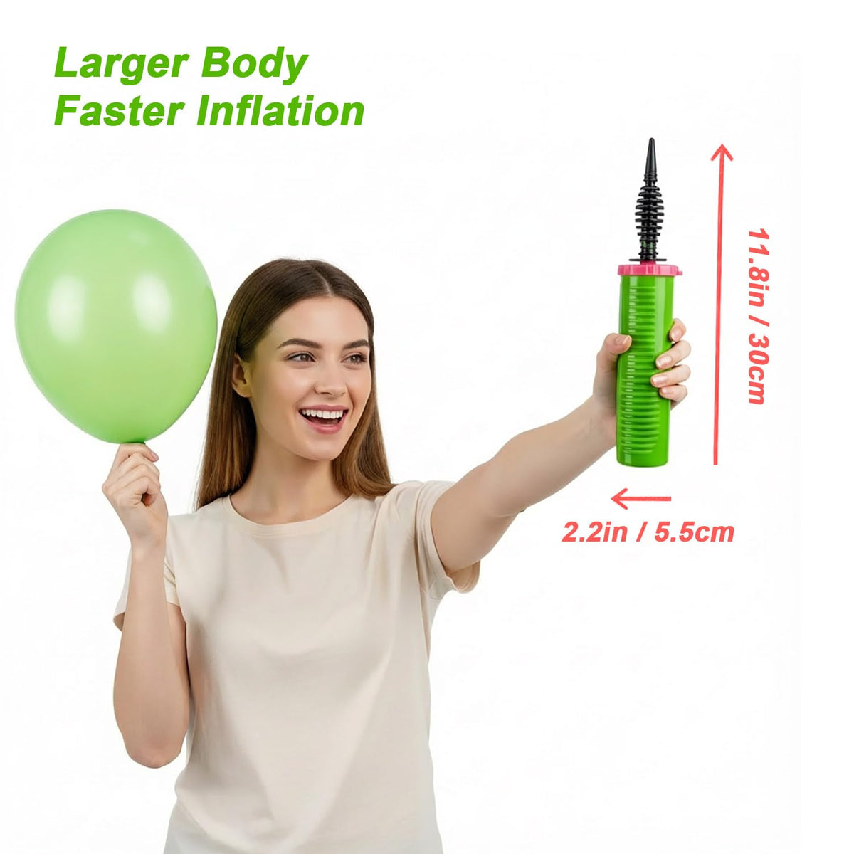 LionWell Balloon Pump Handheld - Dual Action Manual Air Inflator for Balloons, Rapid Two-Way Blower