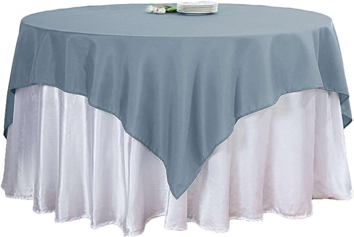 Efavormart 54x54 Dusty Blue Wholesale Linens Seamless Polyester Square Linen Tablecloth for Wedding